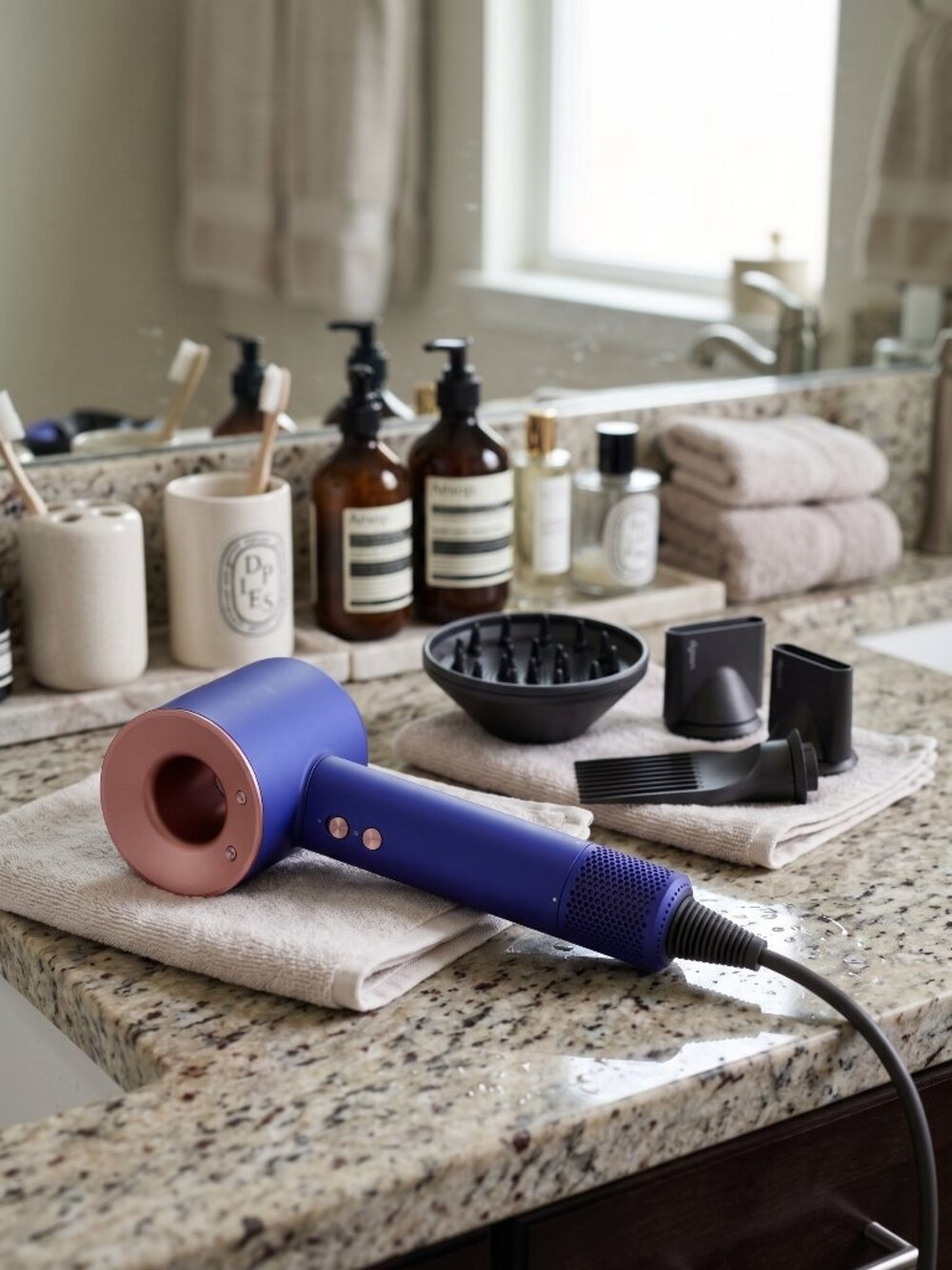 Dyson Supersonic HD08 Hair Dryer Vinca Blue / Rose Special Edition w/ 5 Attachme